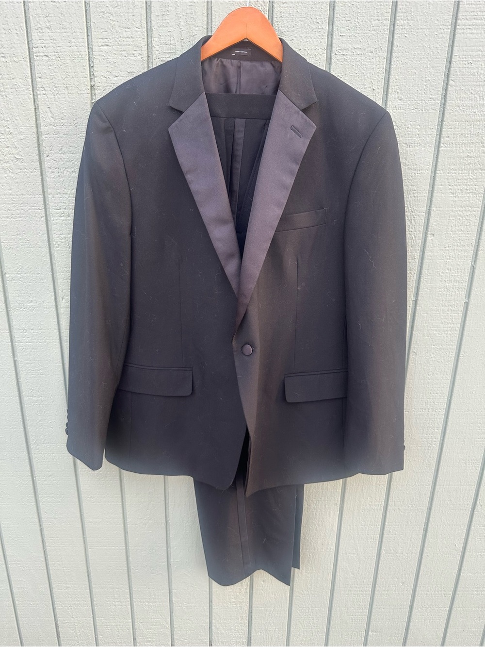 Classic Black Satin-Lapel Tuxedo